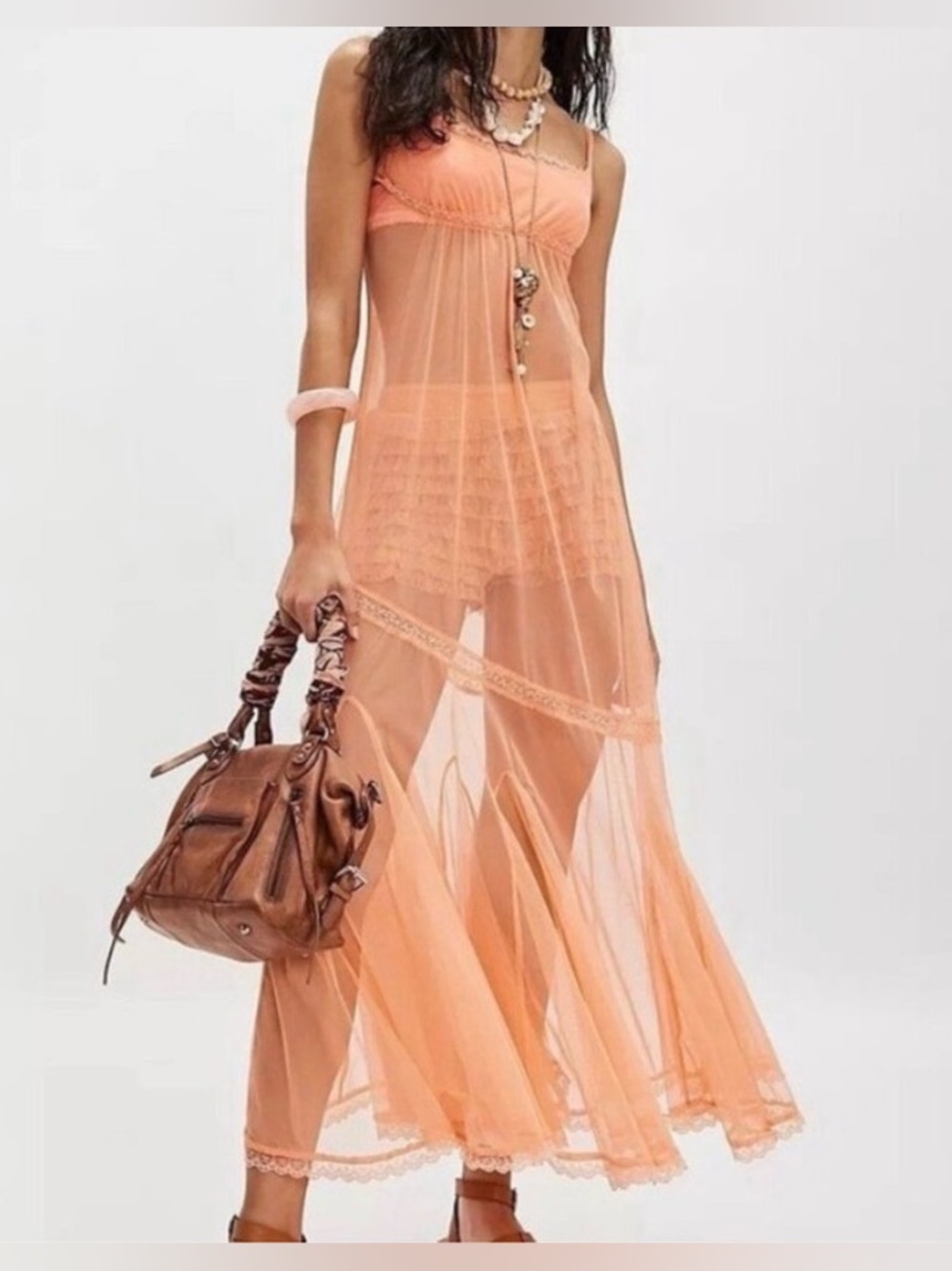 FREE PEOPLE~Madeline Mesh Sheer Maxi Slip Dress~XS
💗NWT💗